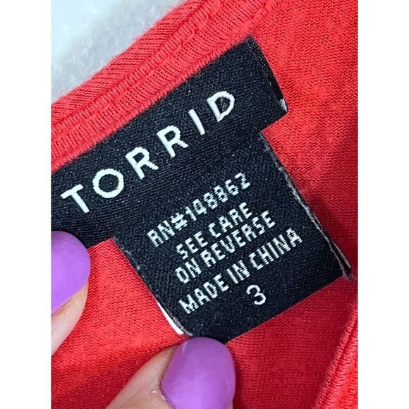 Torrid Top Women 3X Red Tank Active Retro Sporty Neutral Minimalist Tomato Girl - Picture 2 of 9